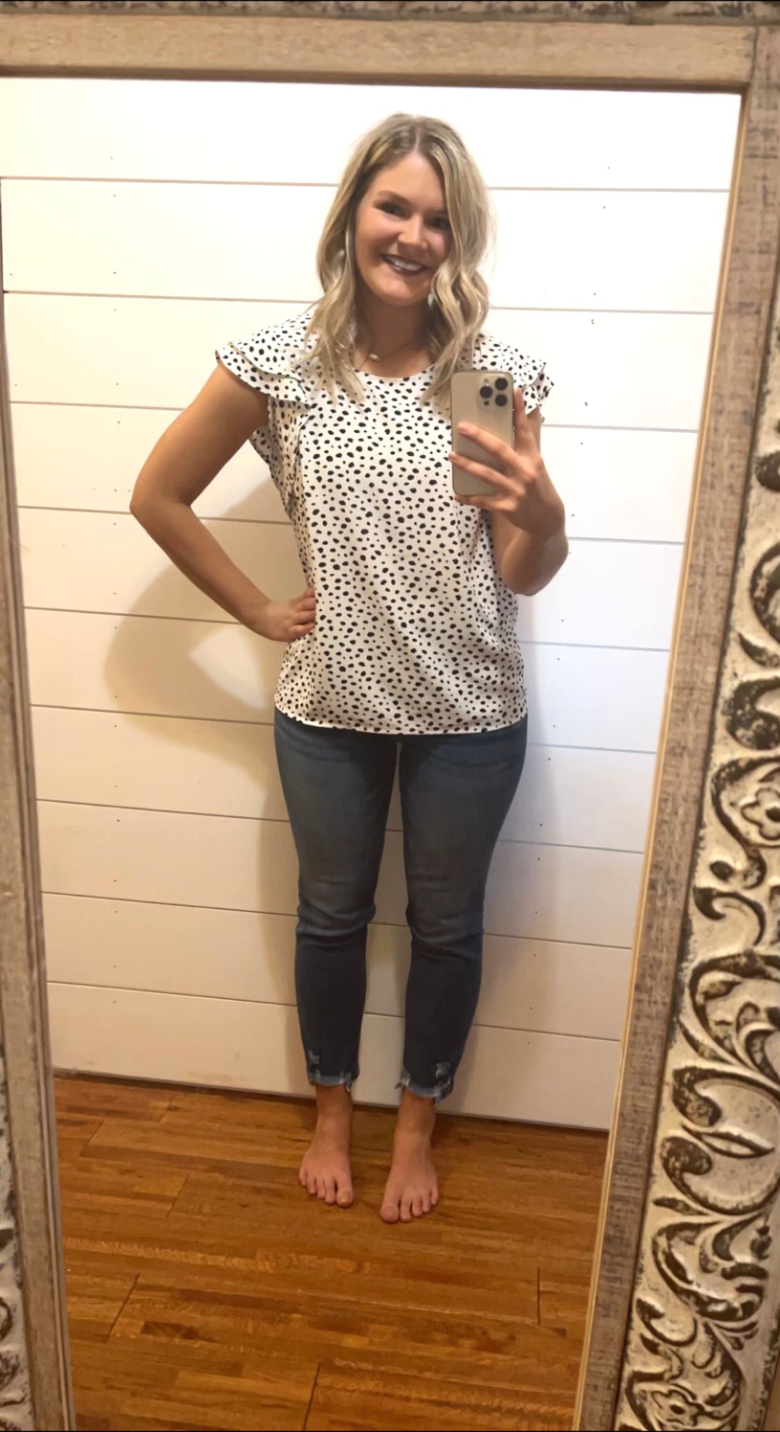 Spotted with Ruffle sleeve