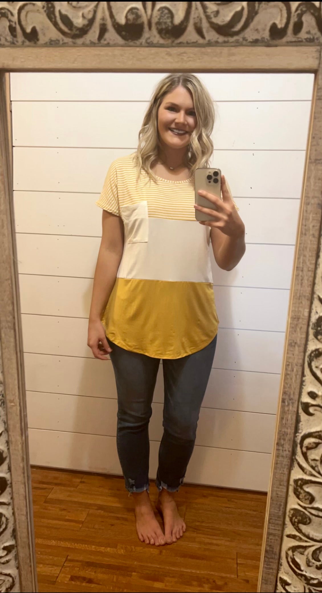 Mustard Striped Solid Shirt