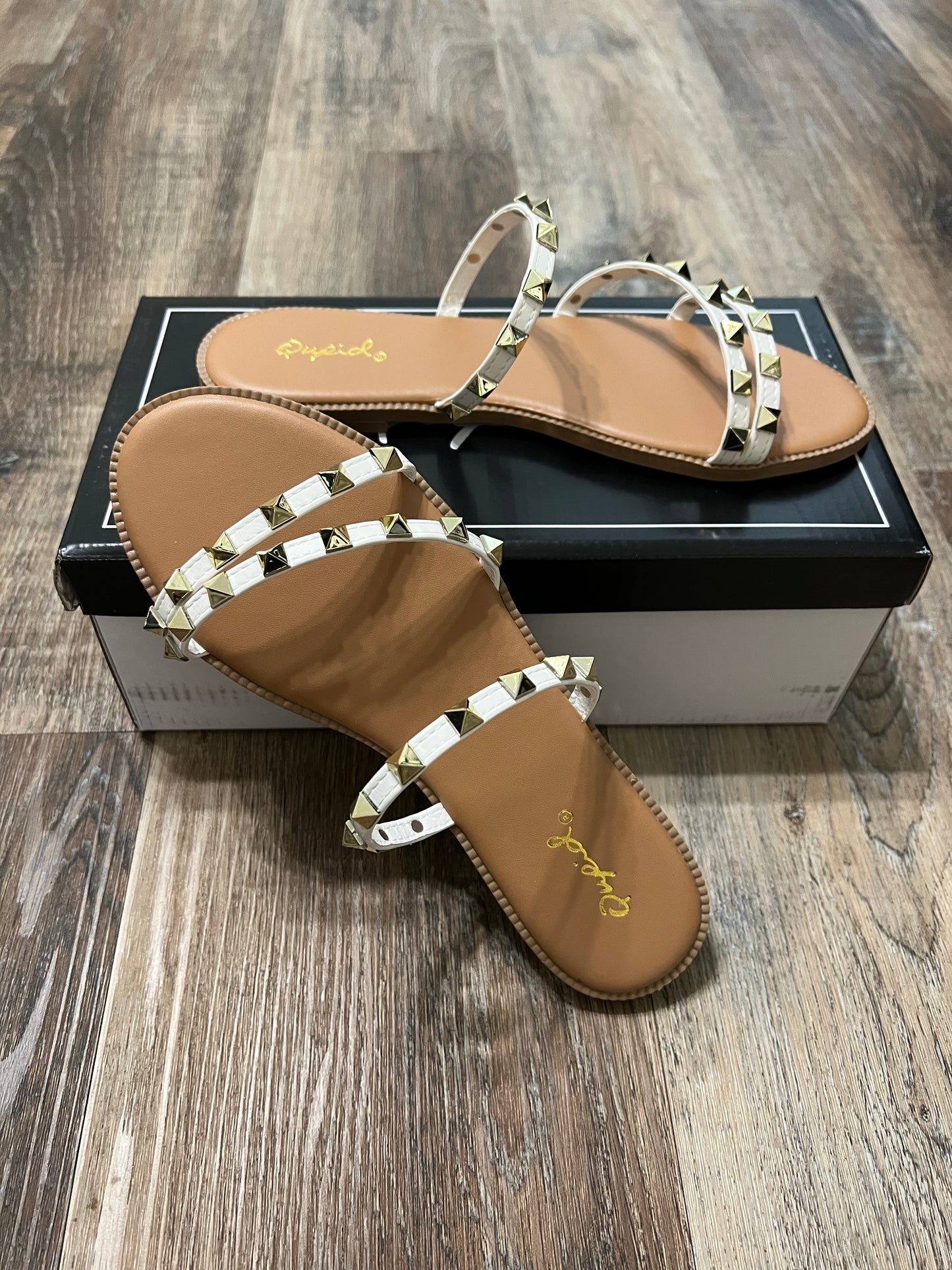 White Rhinestone Sandals