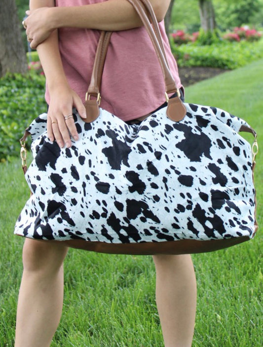 Cow Print Weekender Bag