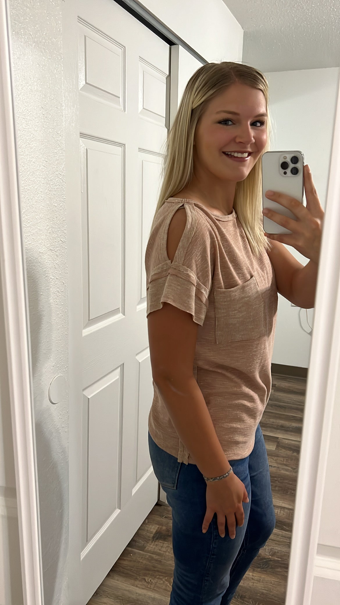 Mauve shoulder cut out Shirt