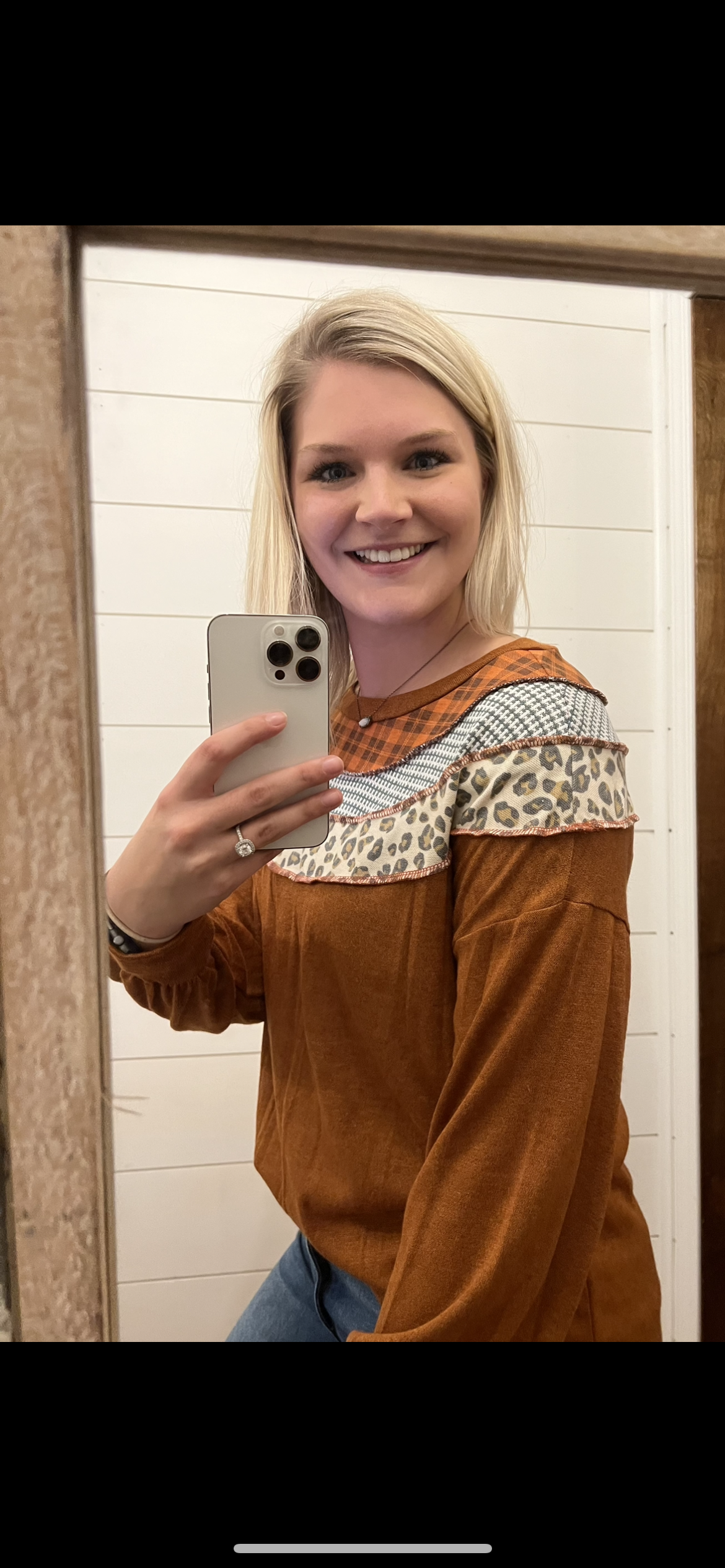 Rust leopard Top